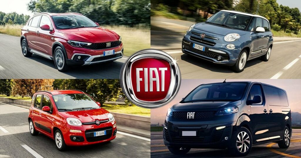 différents modèles de la marque Fiat 